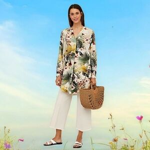 Exotic Tropical Print Summer Tunic Dress